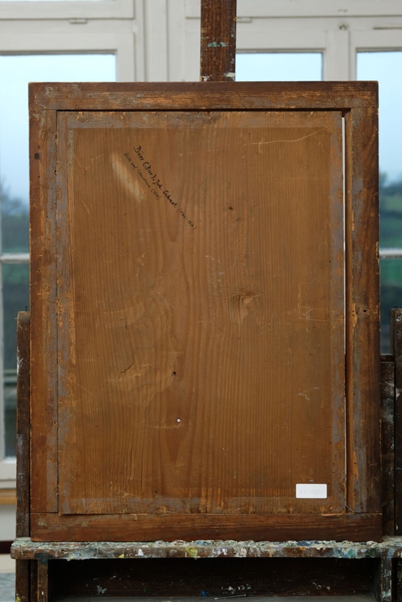 Biedermeier frame with wooden panel, ca. 1820, walnut. - Image 5 of 5