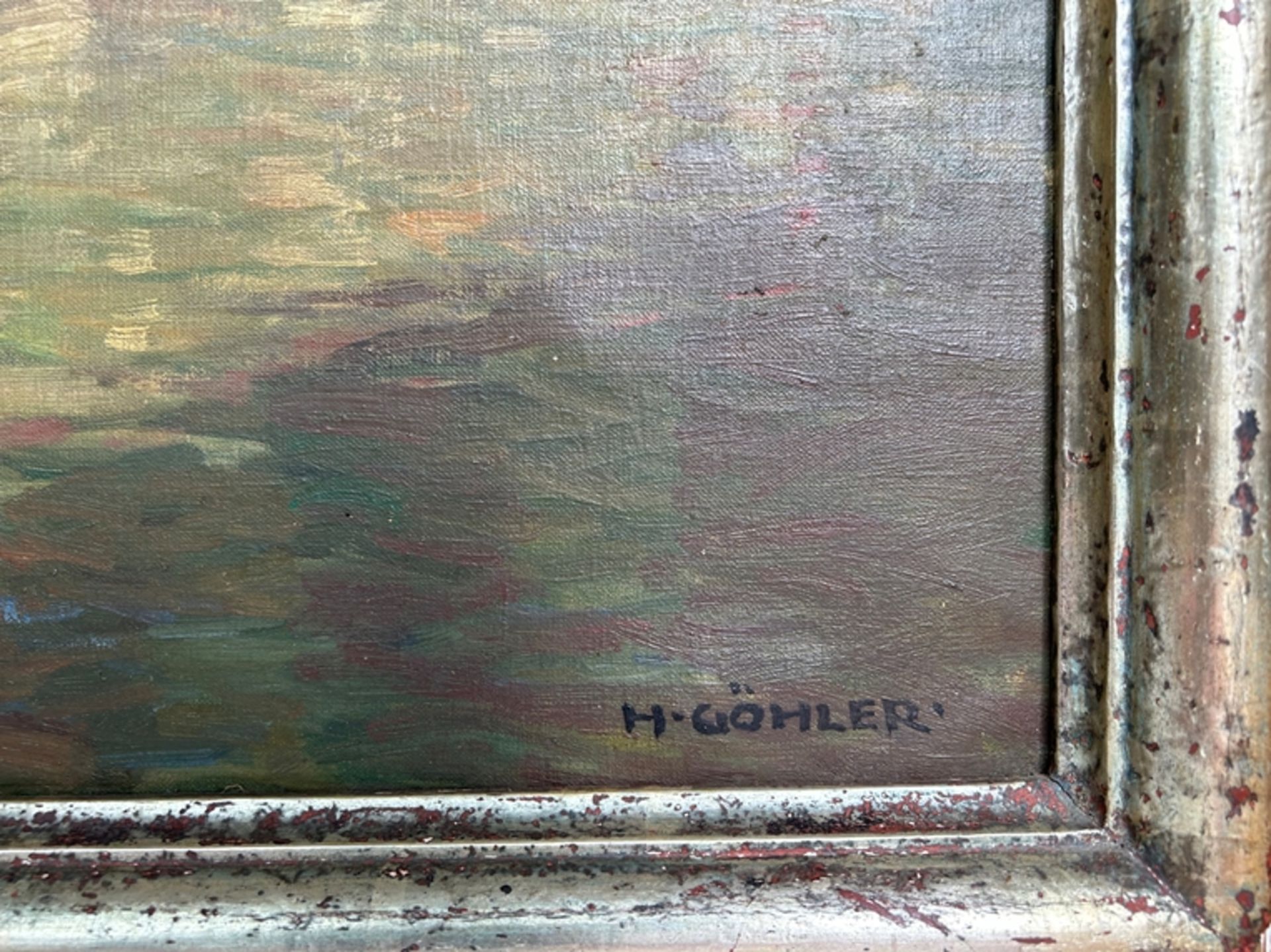 Göhler, Hermann (1874-1959) "Verklingender Sommer", 1931, oil on canvas. - Image 3 of 4