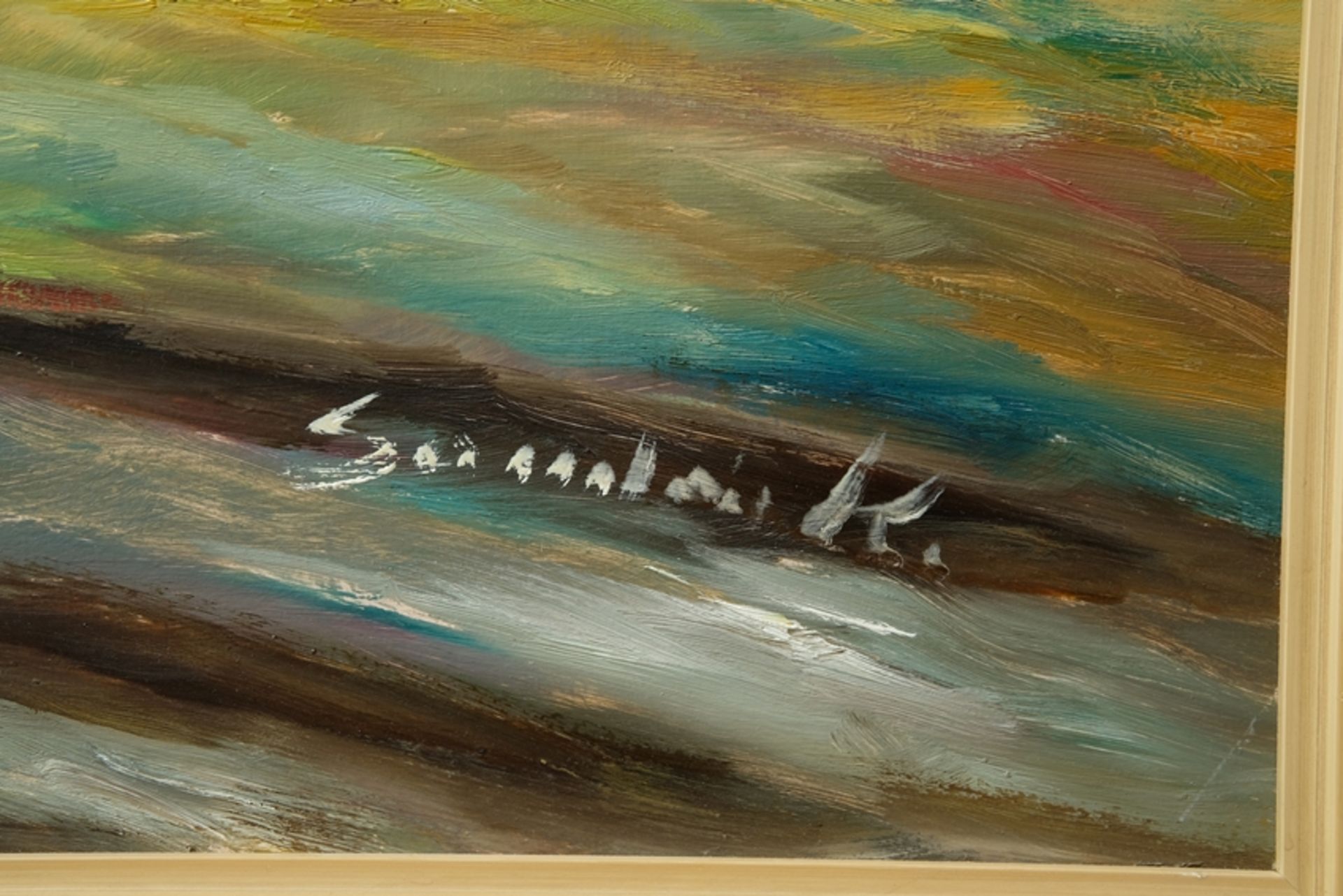 Kelemen, Sandor (Hungary-1990), Horse and cart, oil on panel.  - Image 3 of 4