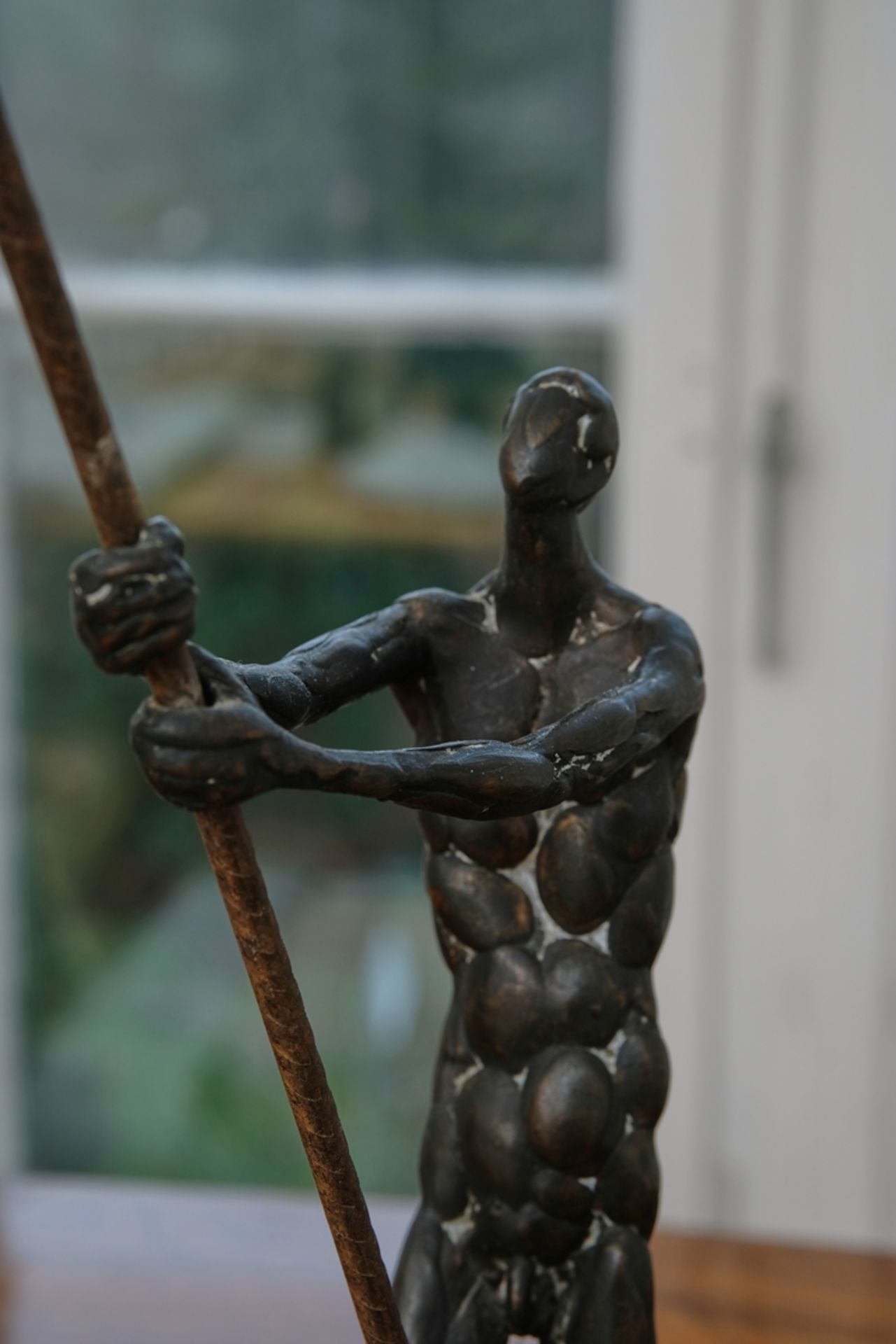 Martin, Roland (born 1927) Standing male nude with pole, on thin plinth. - Image 4 of 6