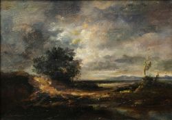 von Volkmann, Hans Richard (1860-1927) Stürmische Landschaft, ohne Jahr, Öl auf Leinwand.