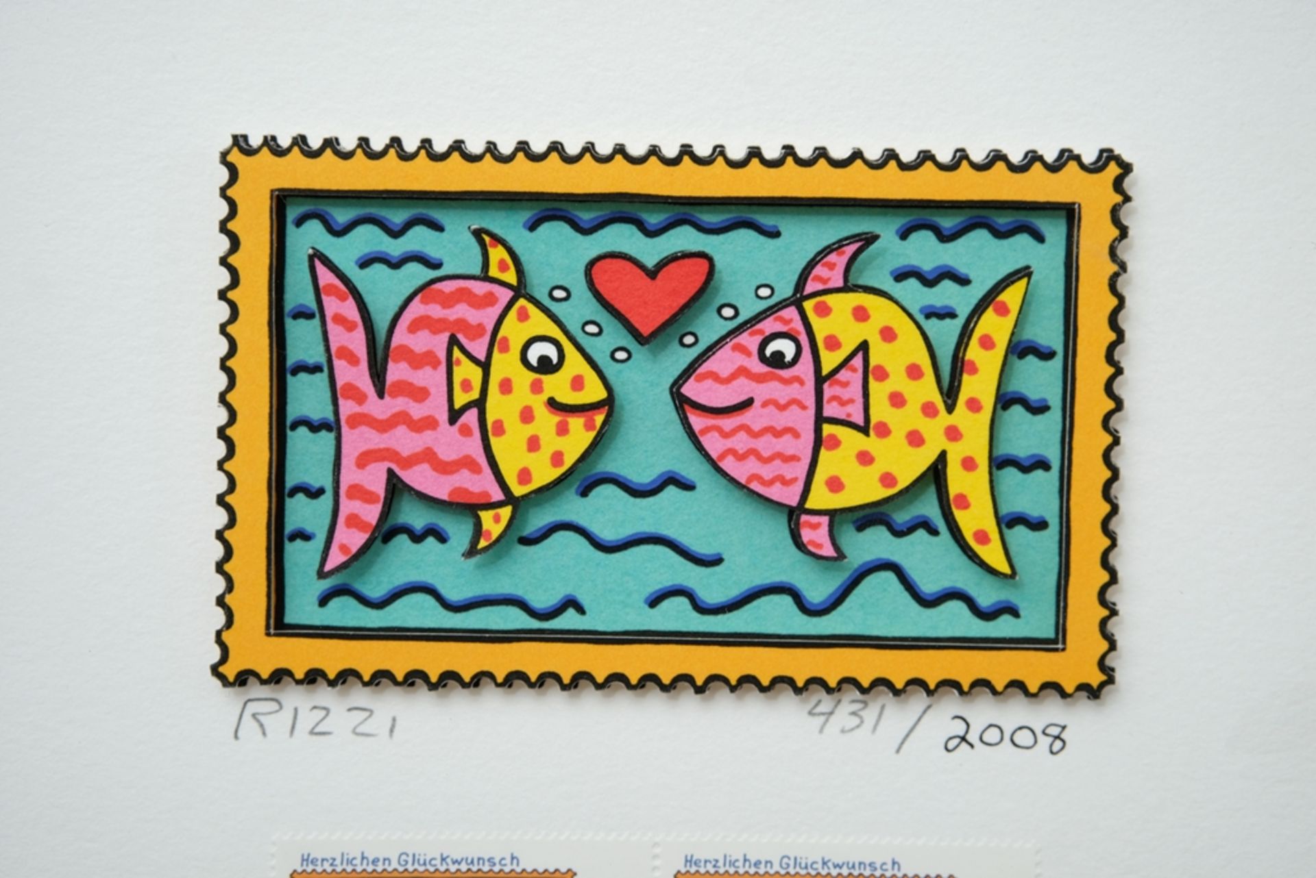 Rizzi, James (1950-2011) "Herzlichen Glückwunsch - Fische", Briefmarken Sonderedition 2008. 3D-Graf - Bild 4 aus 6