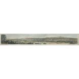 "Panorama von Konstanz", kolorierte Lithographie. Gestochen von "Ruff". Mittig gefalzt und leicht a