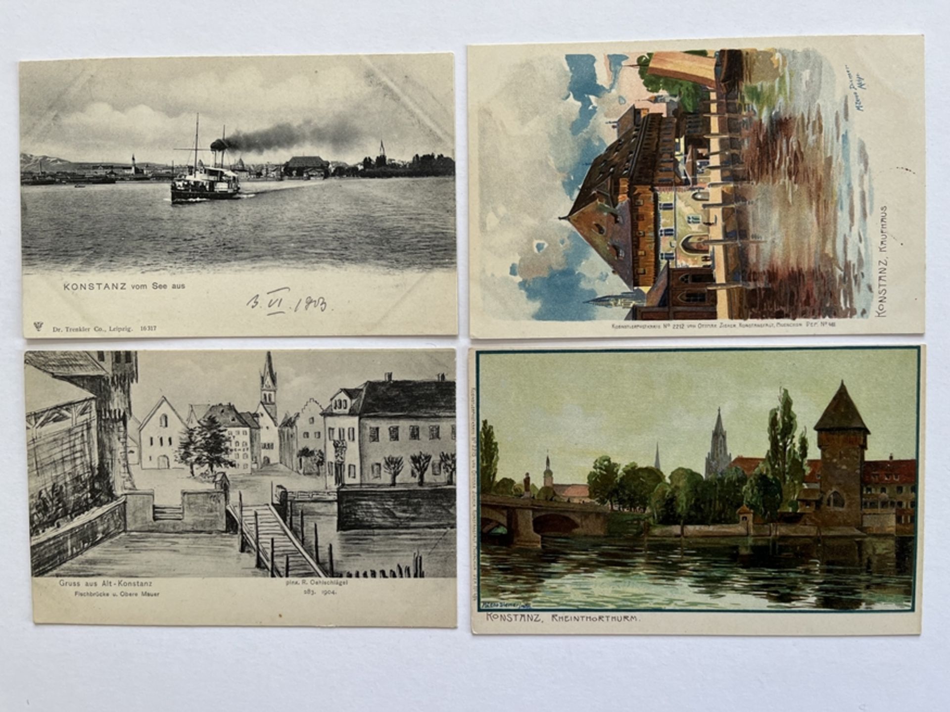 124 Postkarten Konstanz, Album Nr. 3, Sammelschwerpunkt 'Radierungen & Farblithografien', Jahrhunde - Bild 9 aus 10