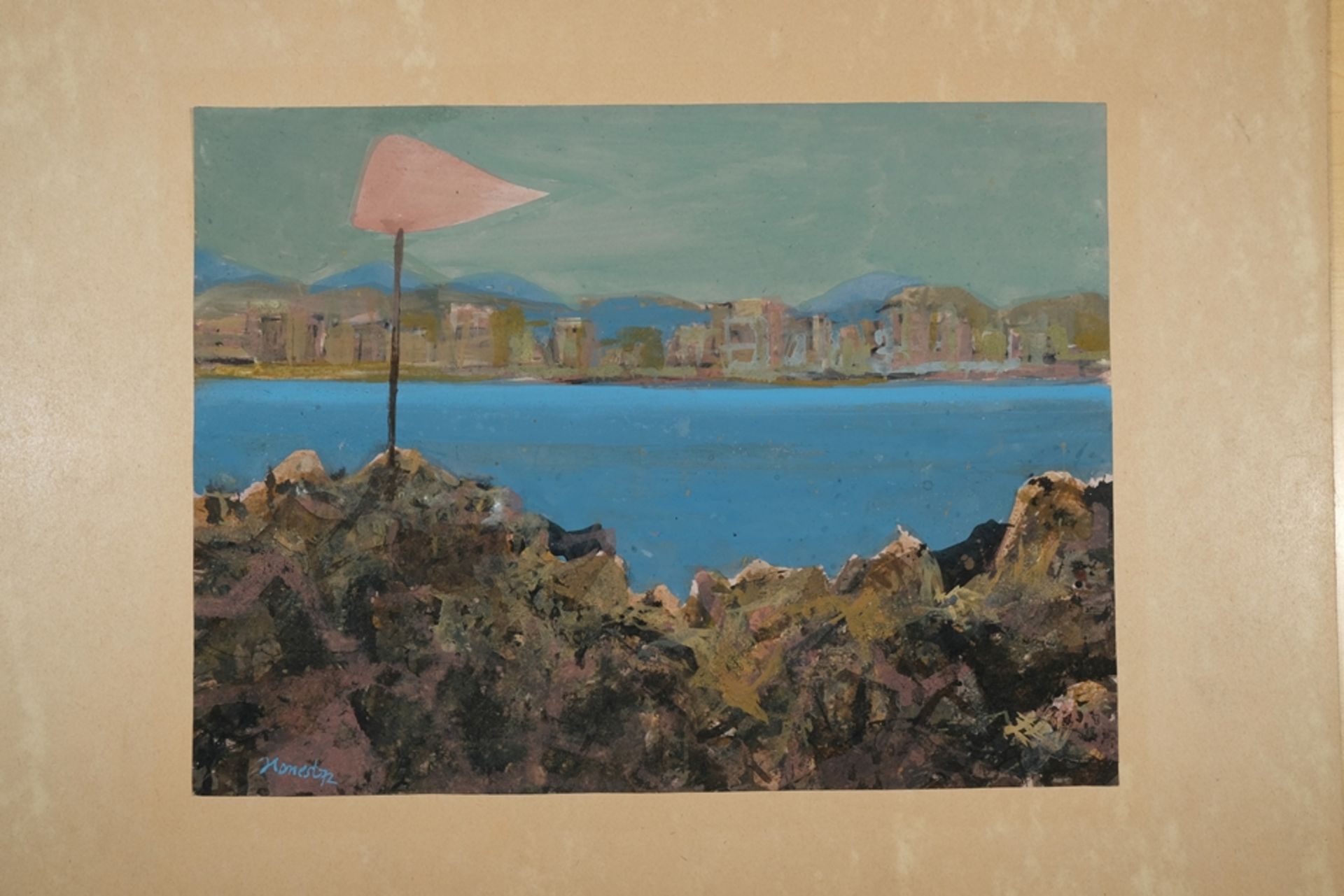 Schempp, Honest (1932-2019) "Blick auf Antibes" und "Camargue Strand", 1972, zwei Mischtechniken au - Bild 2 aus 5
