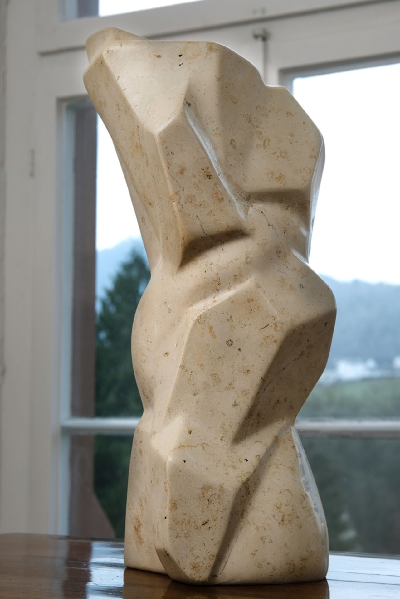 Schweickart, Joachim (born 1958) Abstract, marble sculpture, undated. 