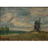 Kirsch, L.(20th century) Mill on a Hill, oil on panel. 