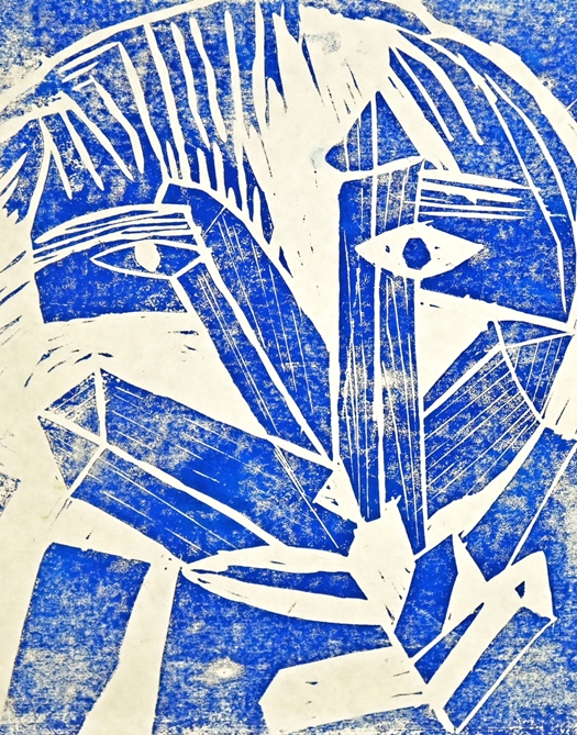 Anonymous (20th century) Head, linocut. 