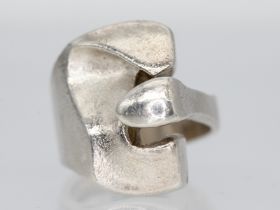 Silber-Ring, Lapponia C8, Entwurf Björn Weckström, 1980 925/- Silber. Gesamtgewicht ca. 9,6 g.