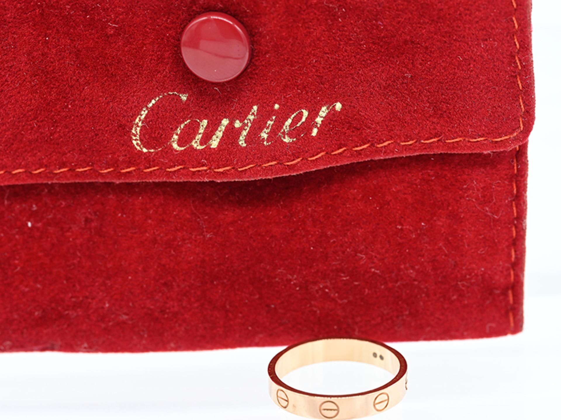 Ring "Mini Love" von Cartier, Paris, 21. Jh. 750/- Roségold. Gesamtgewicht ca. 3,5 g. Bandform mit - Bild 3 aus 3