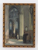 De Sloovere, Georges (1973 - 1970) Öl auf Holz; "Onze lieven frouwen (Liebfrauenkirche)" aus 1918;