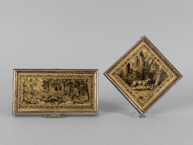 Paar Hinterglasmalereien im Stile von Johann Elias Ridinger, 19./20. Jahrhundert