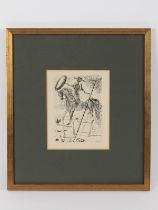 Dalí, Salvador (1904 - 1989) Kaltnadelradierung auf Papier hinter Glas; "Don Quijote"; Für Dalí