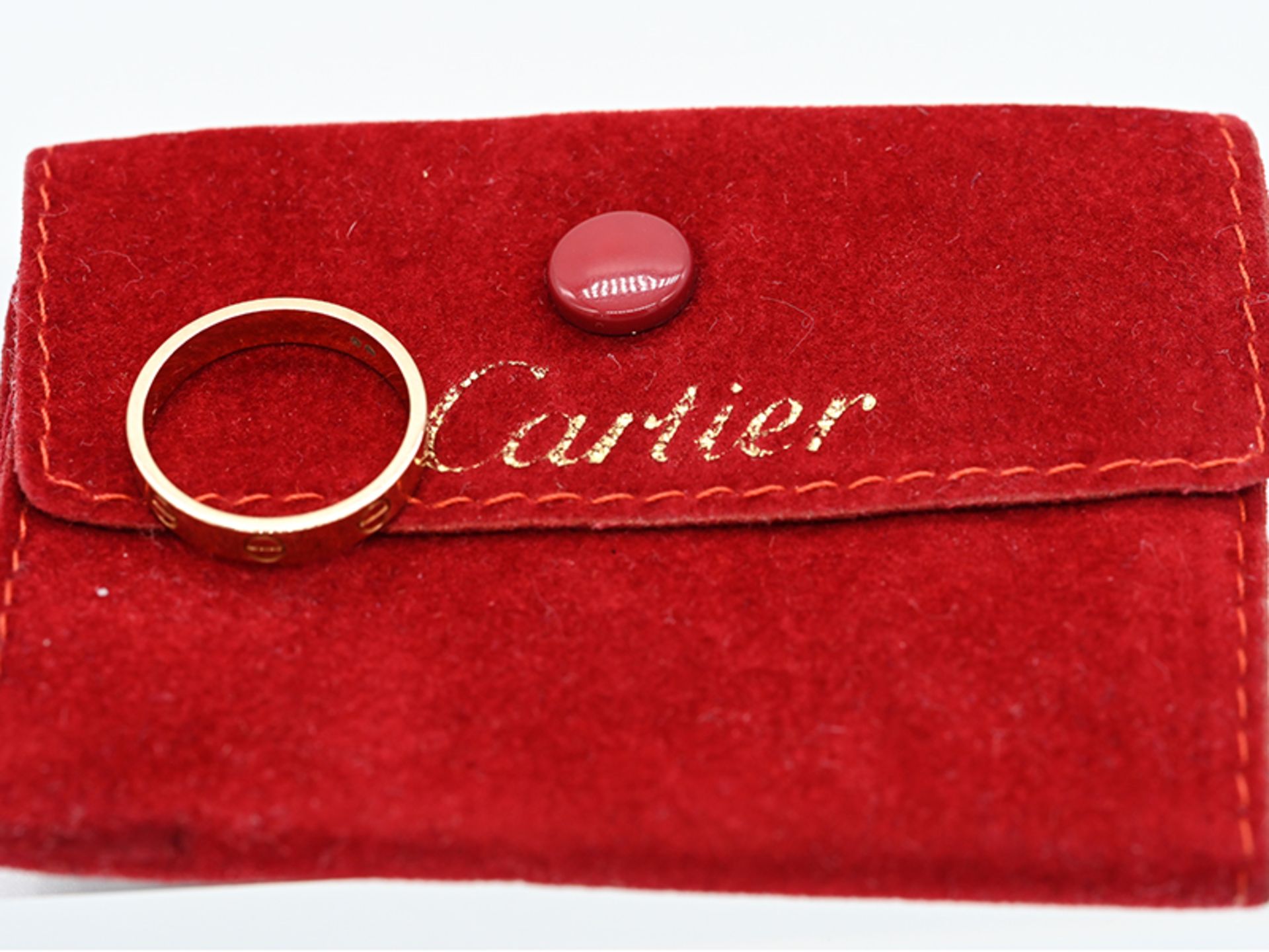 Ring "Mini Love" von Cartier, Paris, 21. Jh. 750/- Roségold. Gesamtgewicht ca. 3,5 g. Bandform mit - Bild 2 aus 3