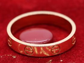Ring "Mini Love" von Cartier, Paris, 21. Jh. 750/- Roségold. Gesamtgewicht ca. 3,5 g. Bandform mit
