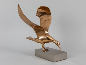 Unbekannter Skulpteur, 20. Jahrhundert Messing/Bronze; Vogelskulptur einer stilisierten Möwe auf
