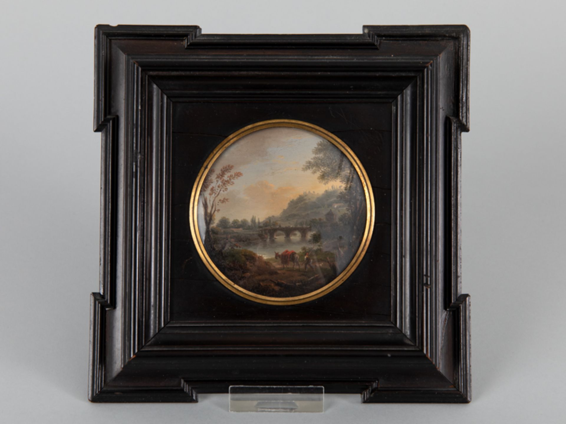 Miniaturmalerei "Hirte führt Tiere zum Fluss", Louis-Nicolas van Blarenberghe (1716 - 1794),