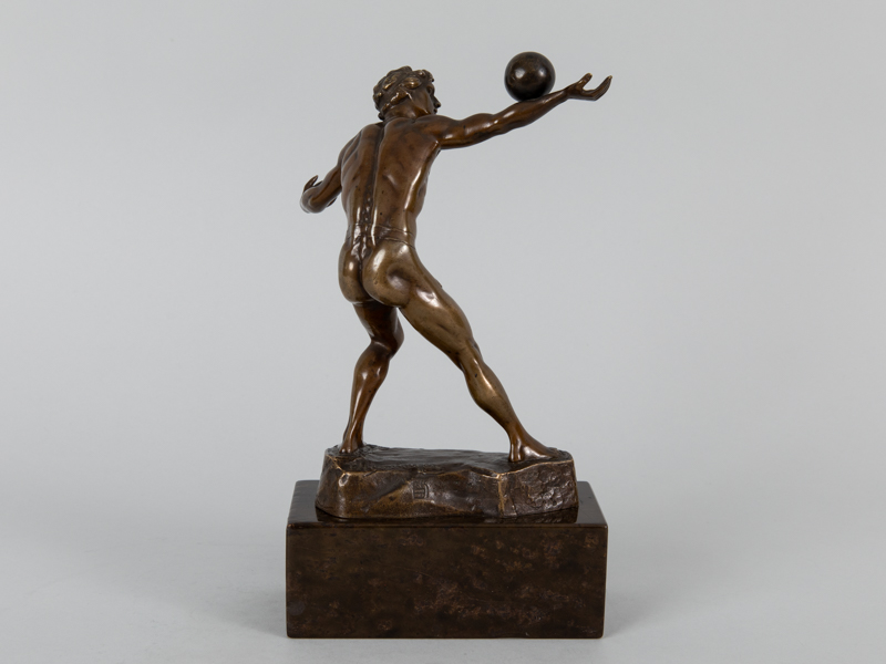 Hamburger, Philipp E. (1890 - 1914) Bronze gold patiniert auf quadratischen Marmorsockel; "Athlet - Image 2 of 3