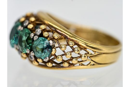 Ring with tourmalines and rose-cut diamonds, 1970s - Image 4 of 4