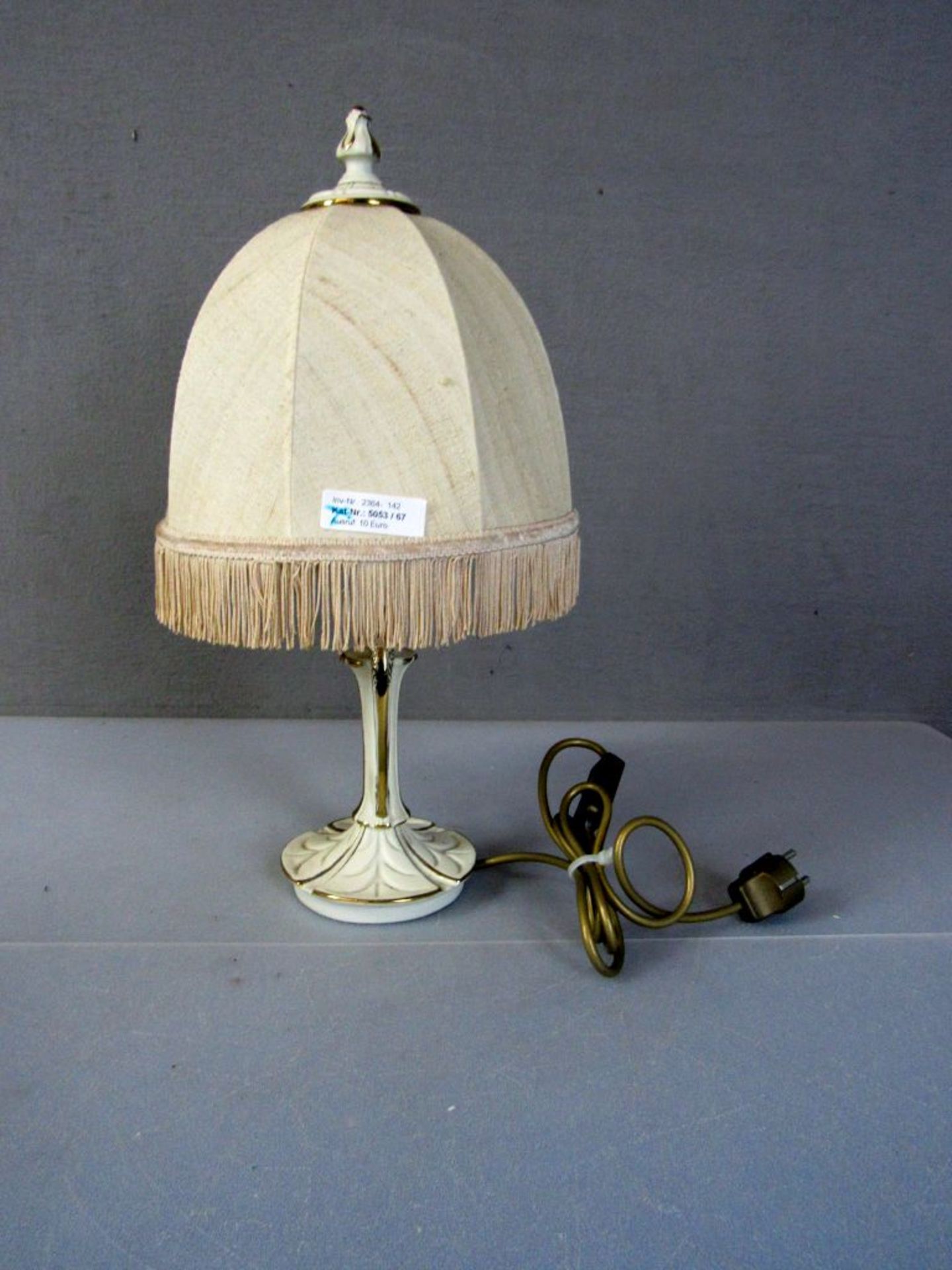 Tischlampe Keramik mit VÃ¶geln gemarkt