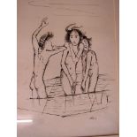 Grafik Kunstdruck drei Frauen im Boot