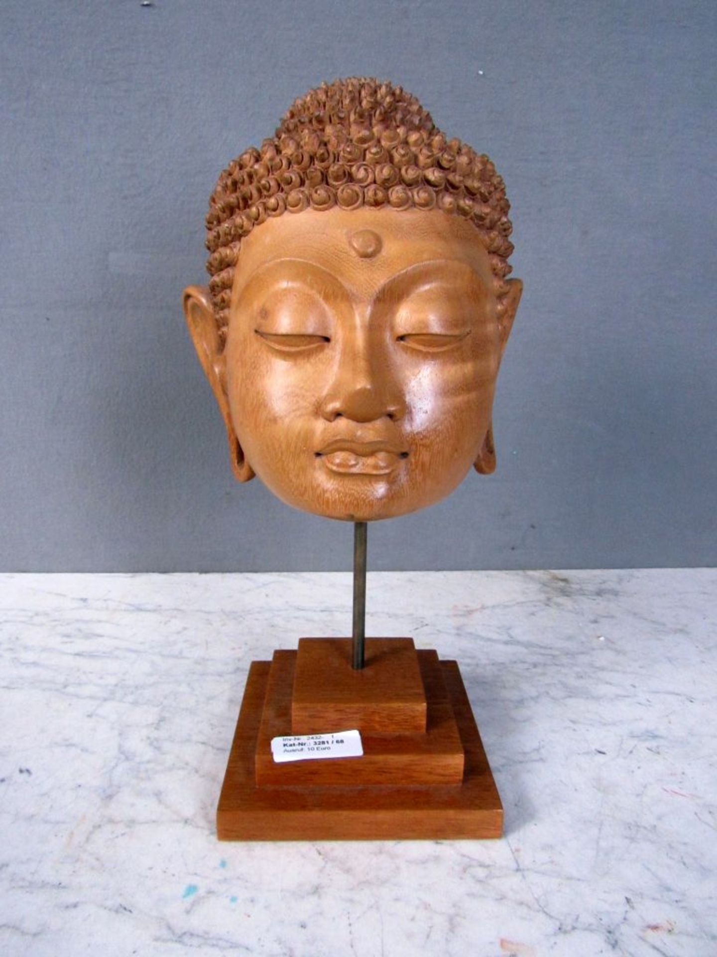 Asiatische Skulptur Buddhakopf auf