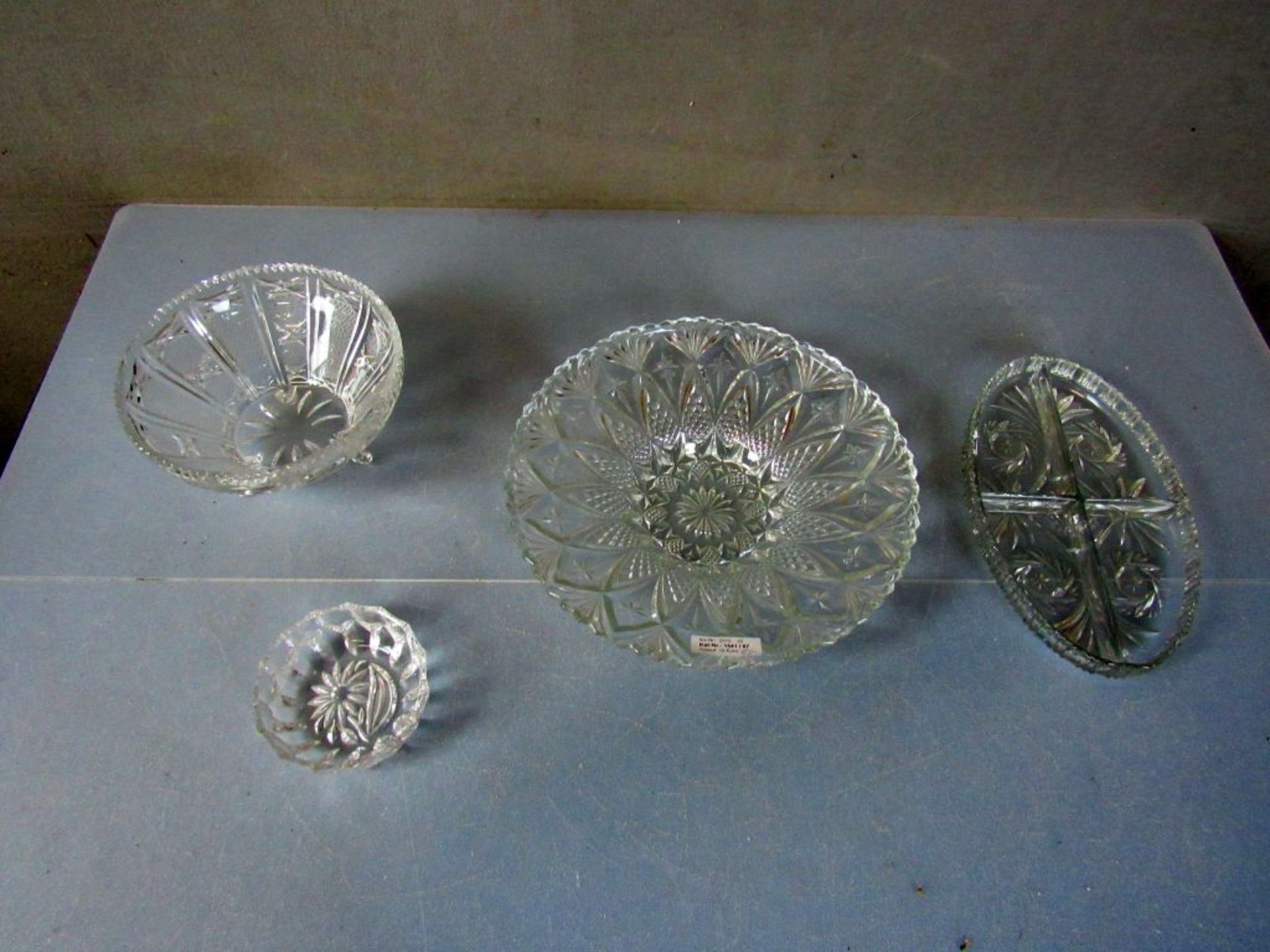 Vier Teile Kristallglas groÃŸe Schale - Image 2 of 10