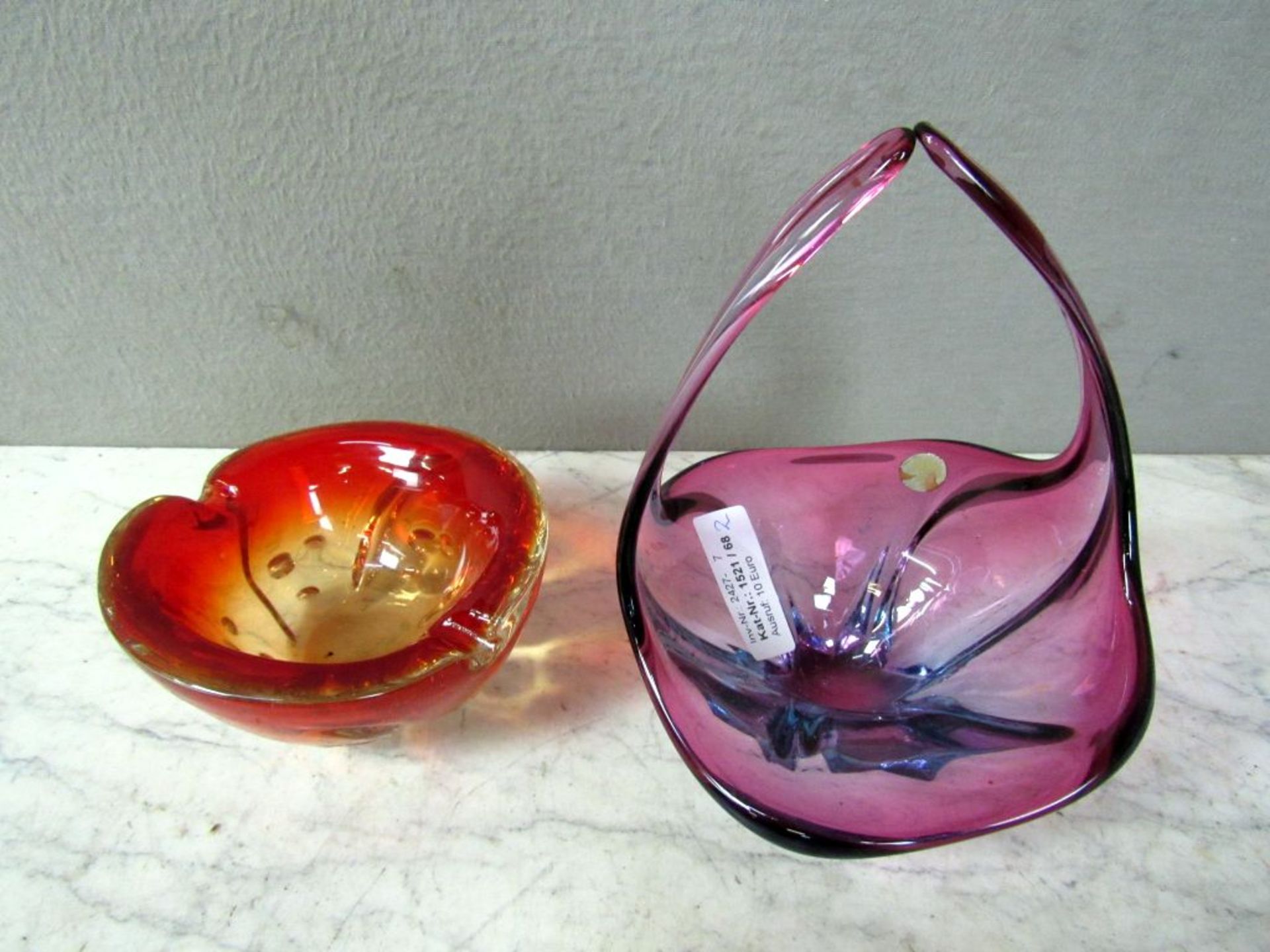 Murano Glasschale gelabelt + Beigabe - Image 8 of 8