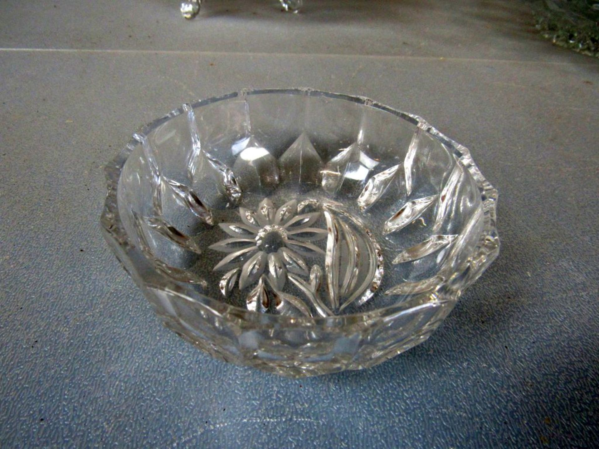 Vier Teile Kristallglas groÃŸe Schale - Image 7 of 10