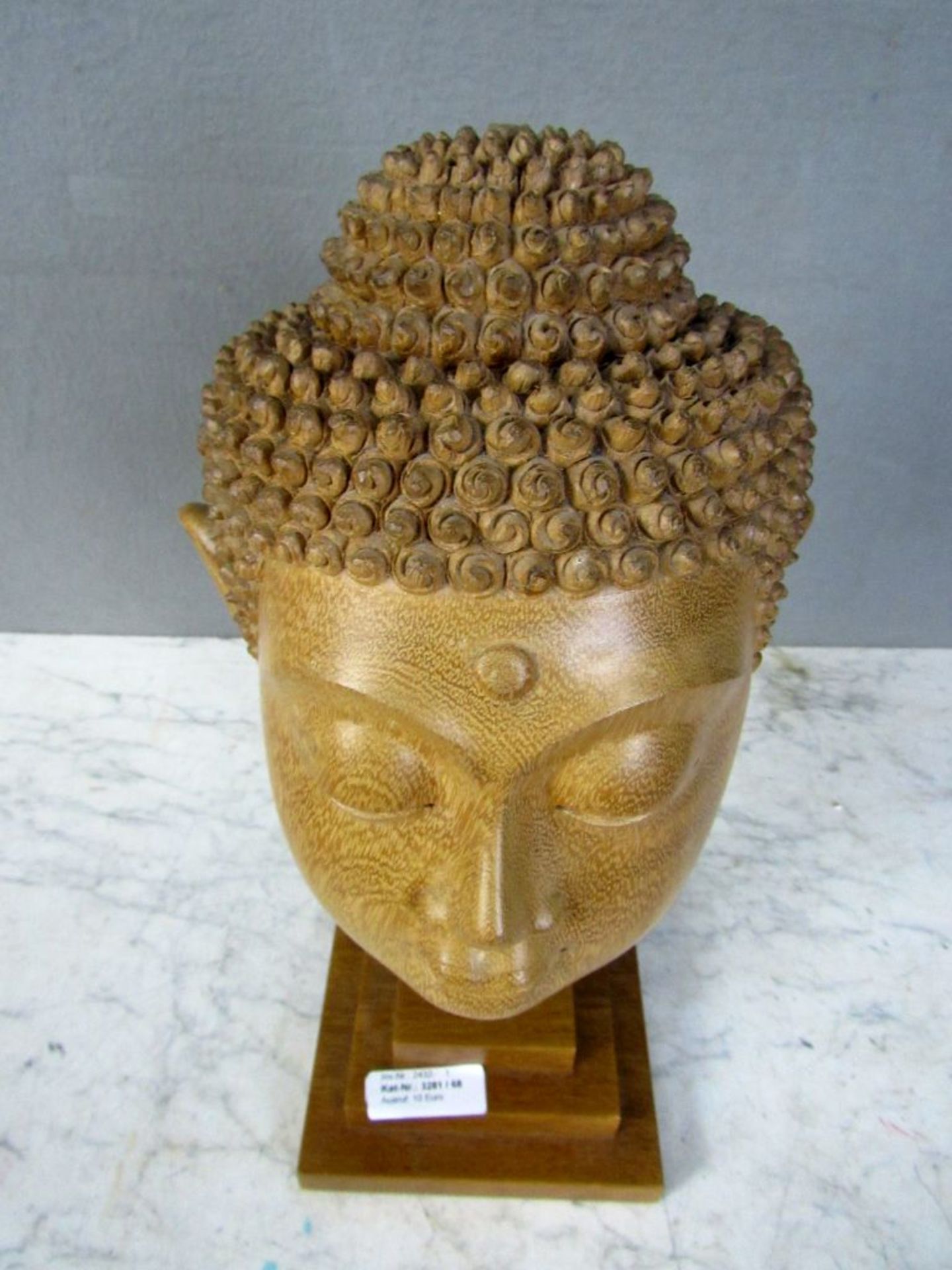 Asiatische Skulptur Buddhakopf auf - Image 2 of 8