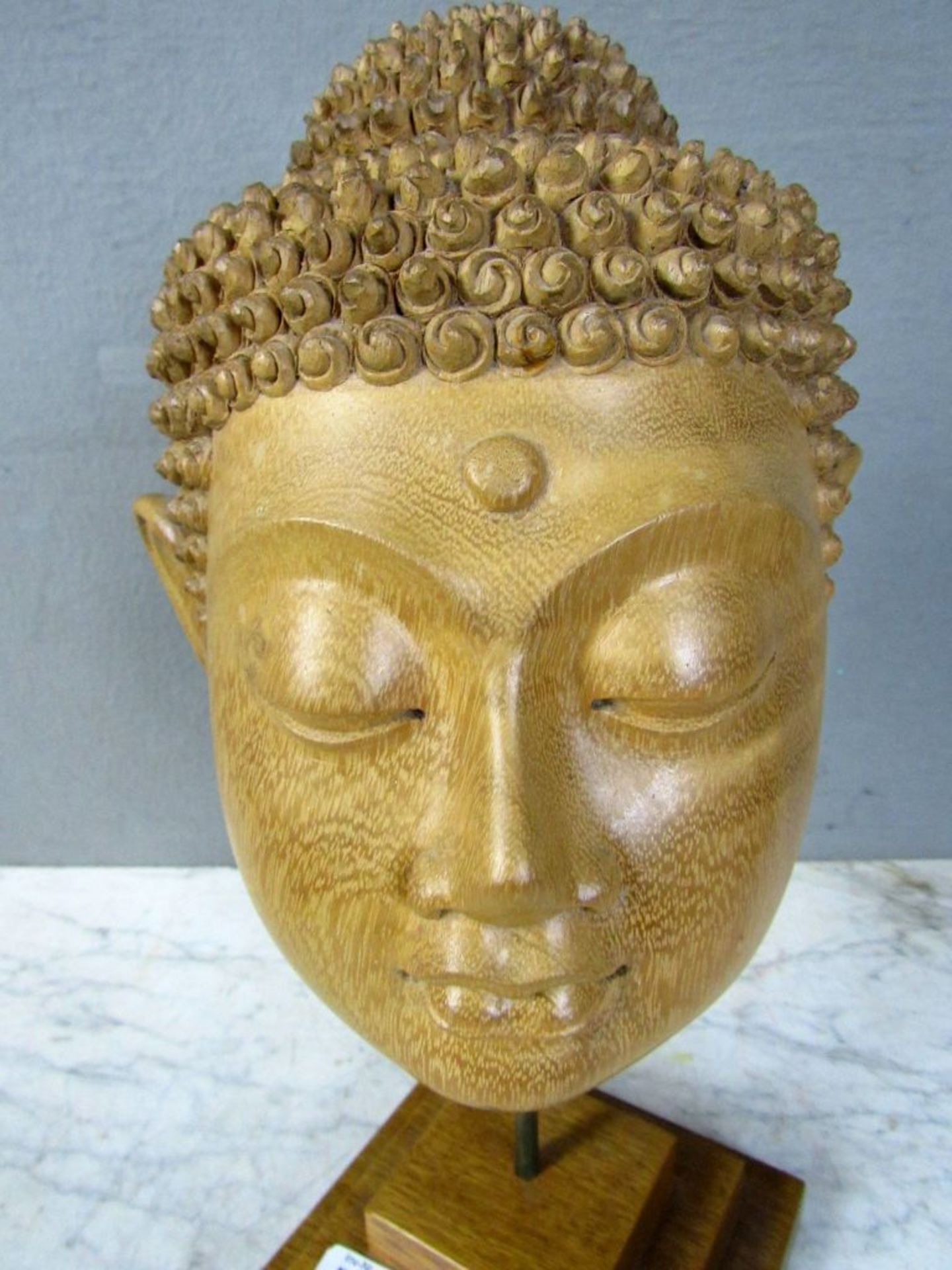 Asiatische Skulptur Buddhakopf auf - Image 8 of 8