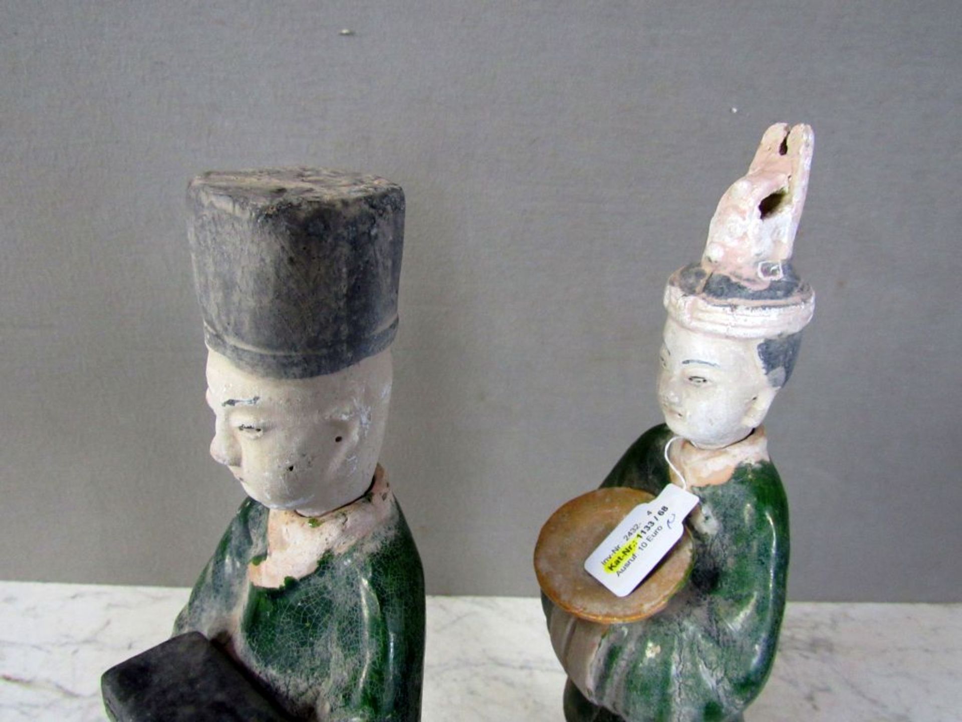 2 chinesische Figuren lasierte Keramik - Bild 10 aus 10