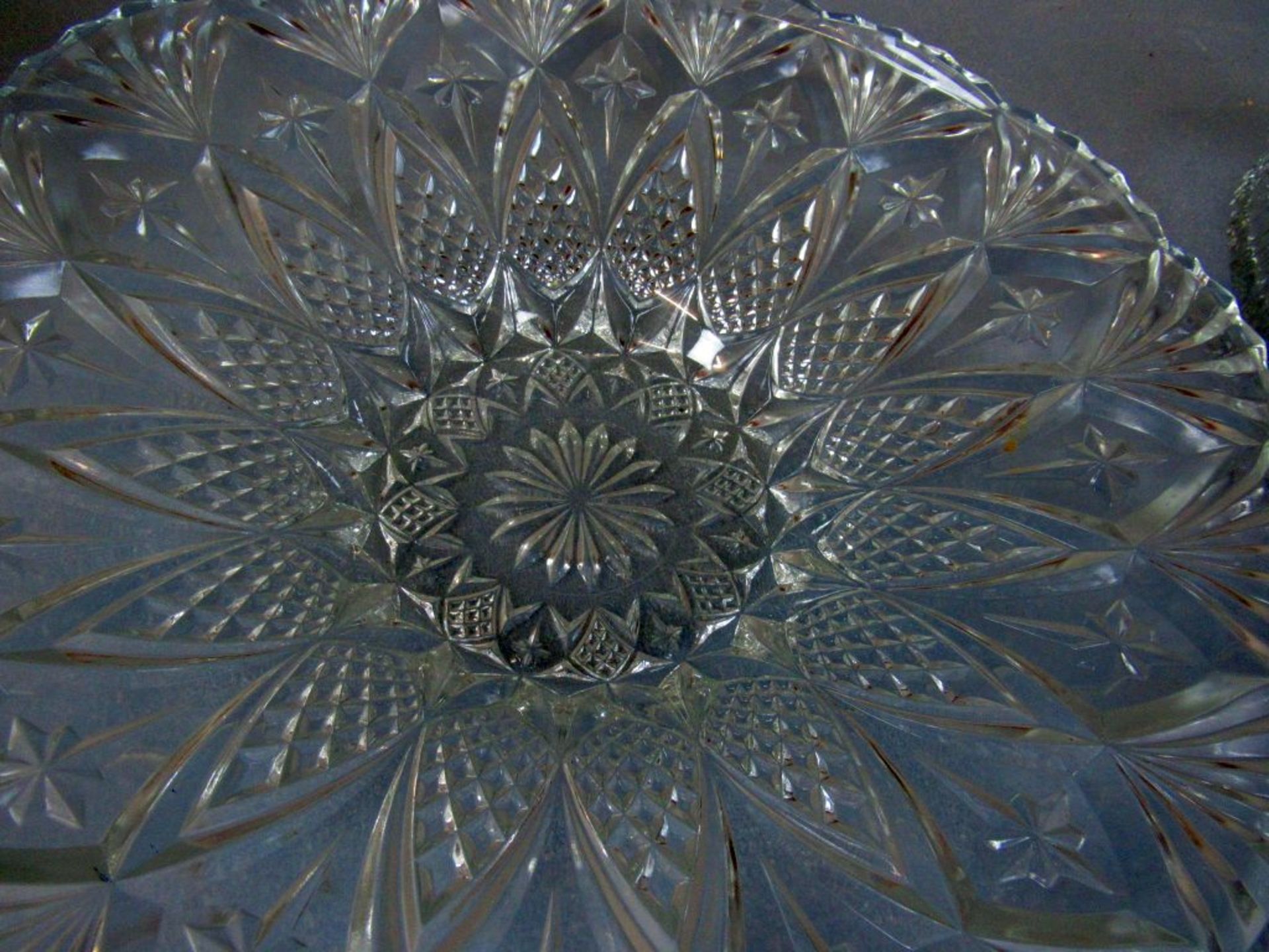 Vier Teile Kristallglas groÃŸe Schale - Image 5 of 10