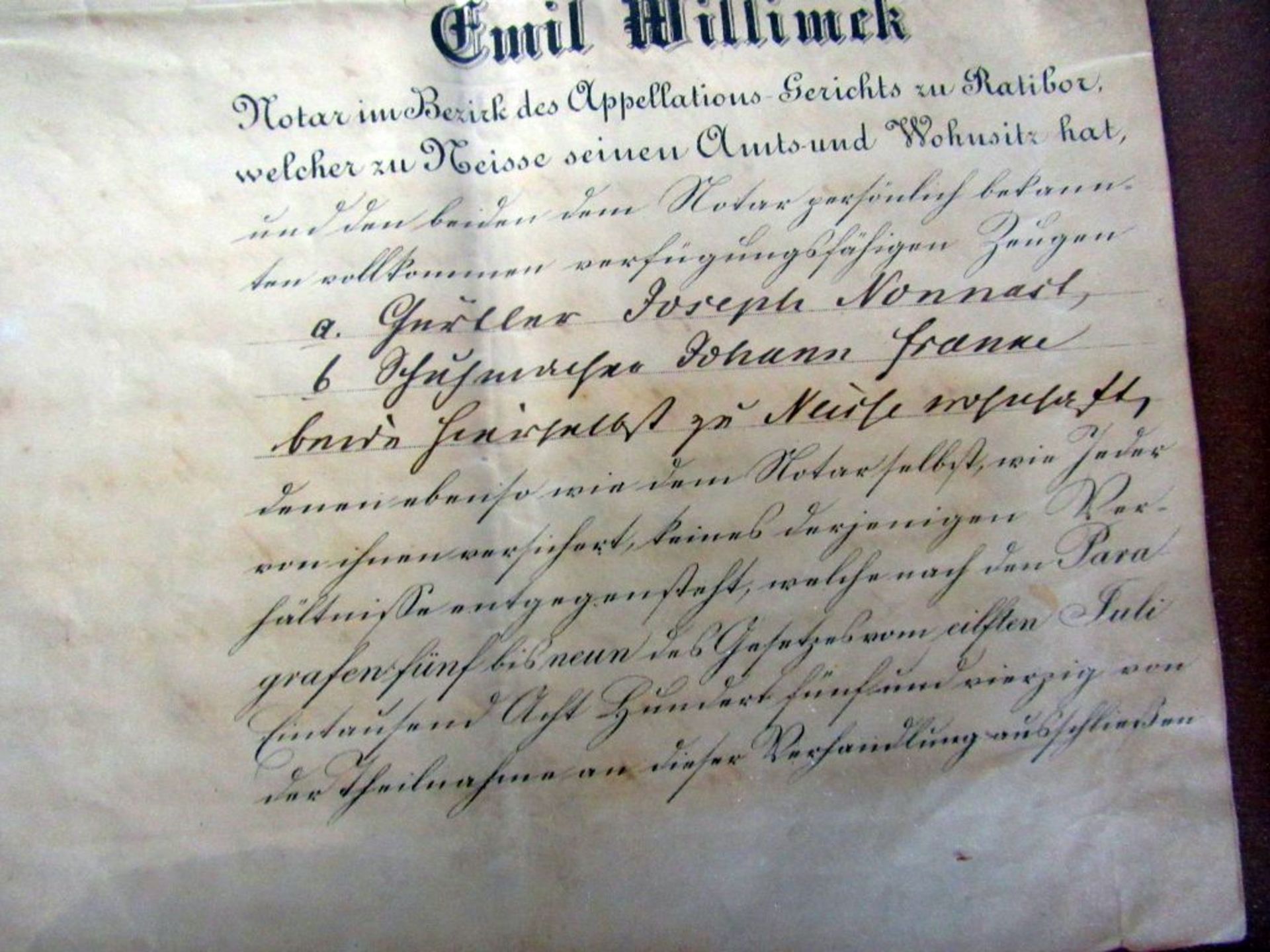SchriftstÃ¼ck gerahmt 1869 Dokument - Image 6 of 8
