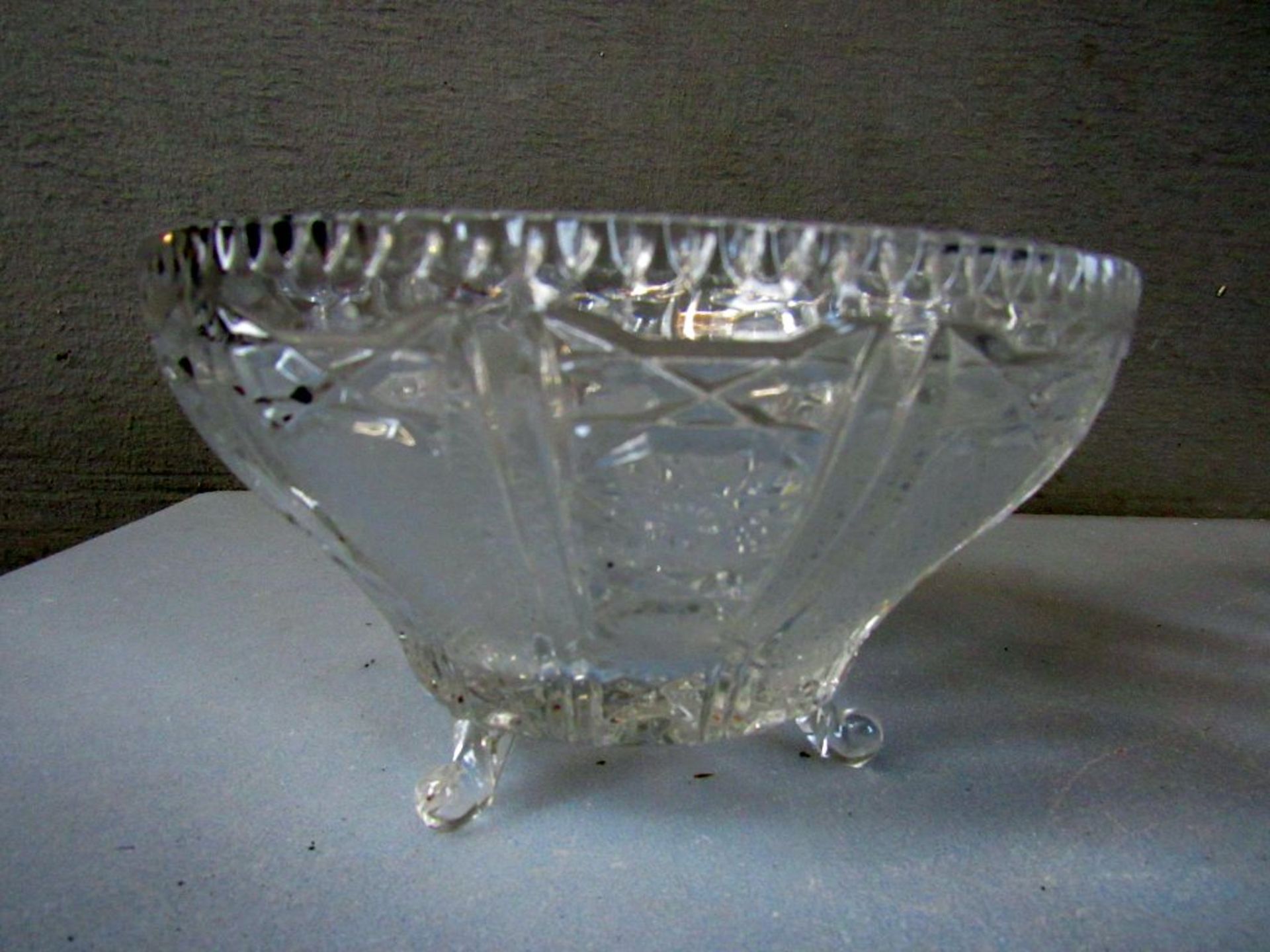 Vier Teile Kristallglas groÃŸe Schale - Image 3 of 10