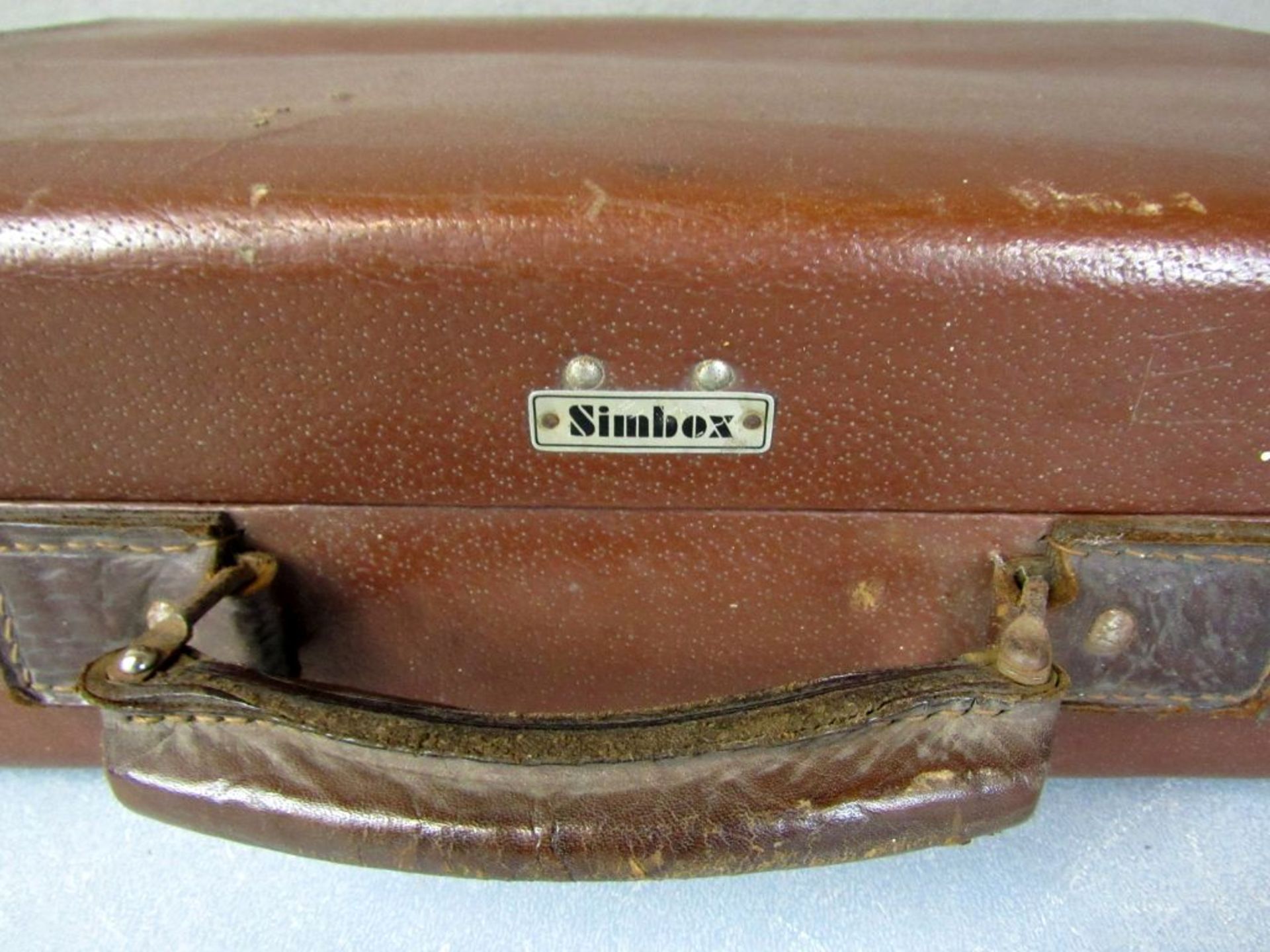 Vintage Antiker Reisekoffer Leder - Bild 3 aus 9