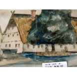 Antikes Bild Aquarell gerahmt