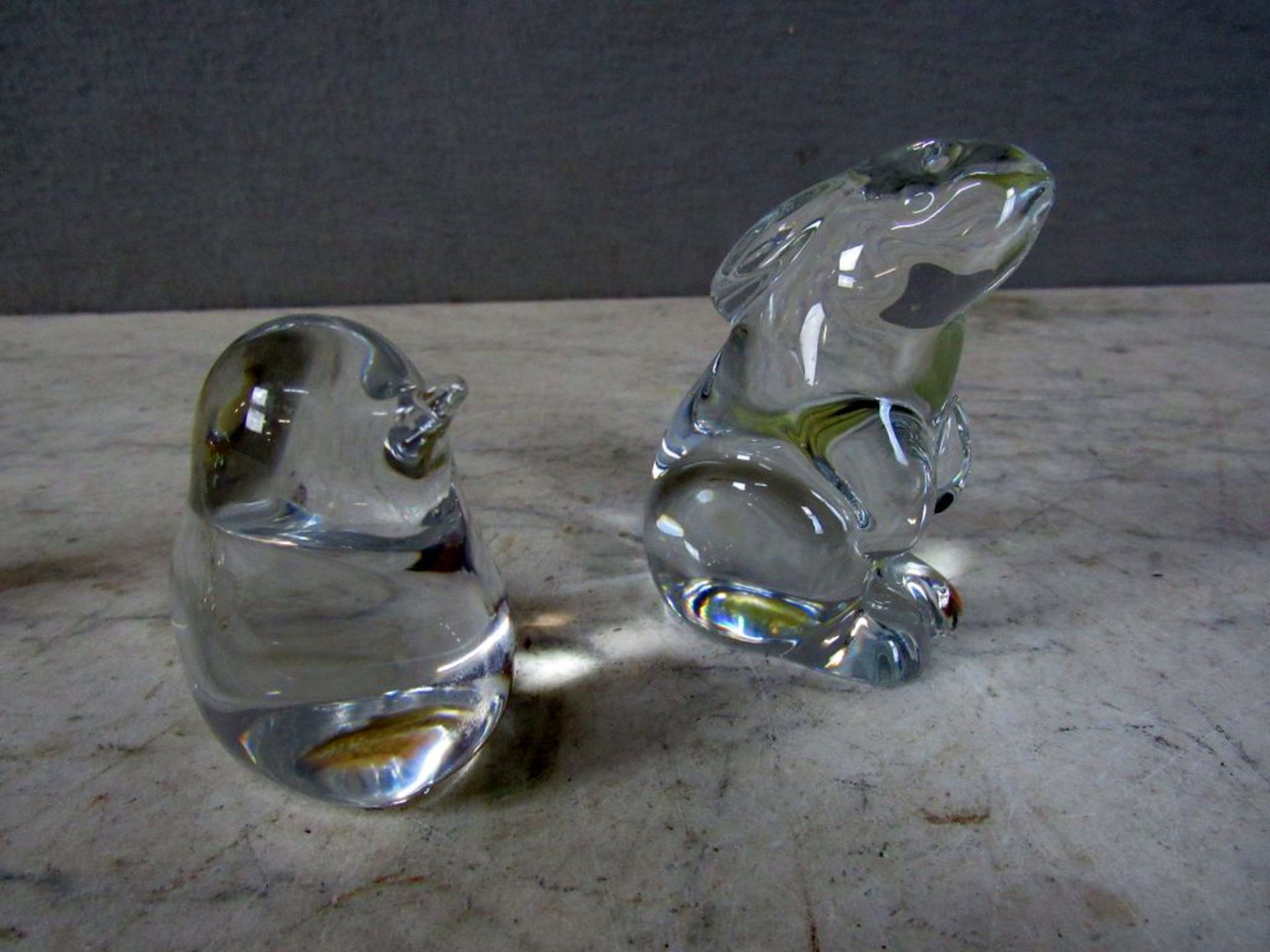 Drei Teile Glas Darstellung Tiere 2x - Image 3 of 9
