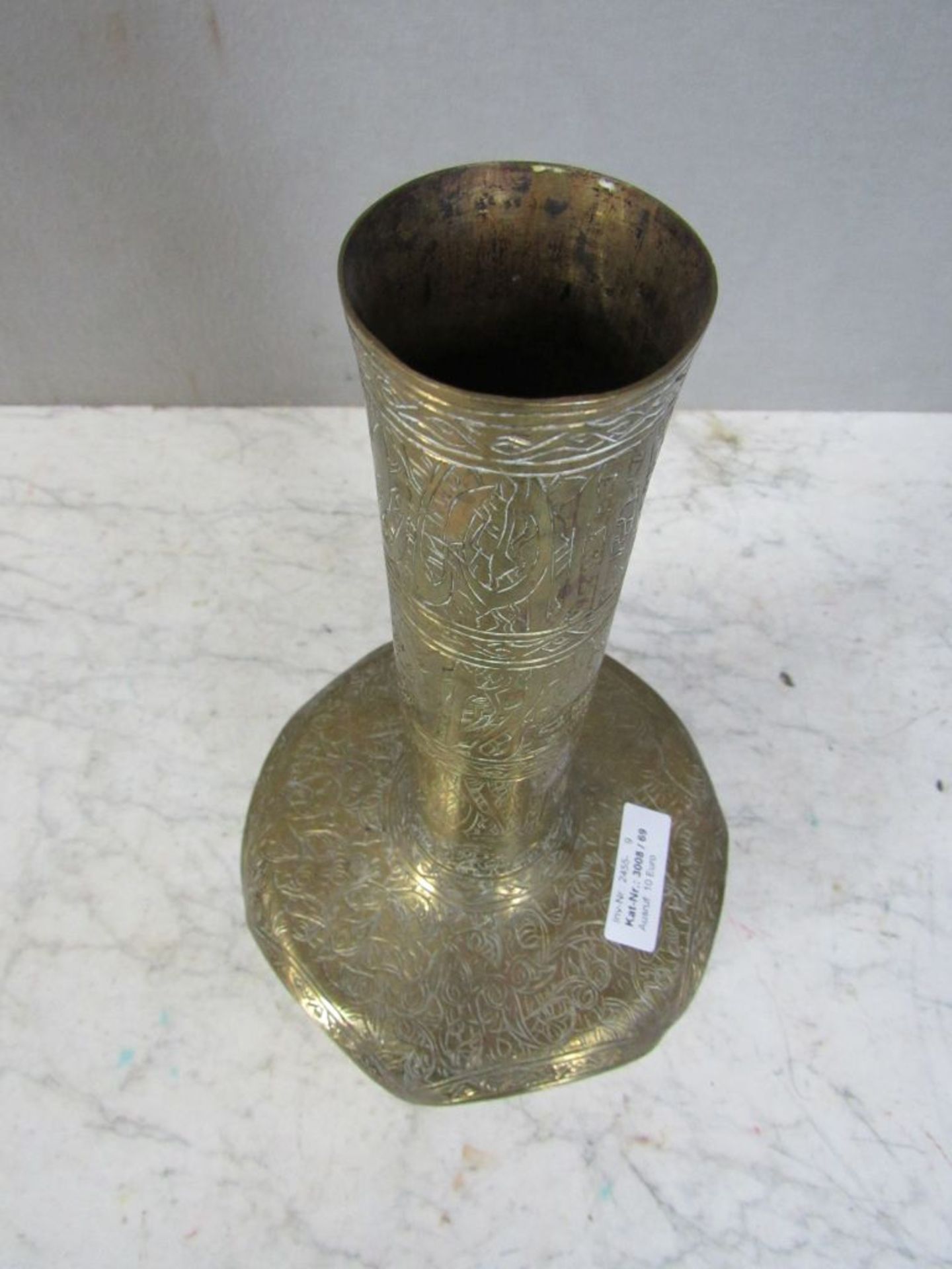 Orientalische Vase 19. Jhdt. Messing - Bild 2 aus 8