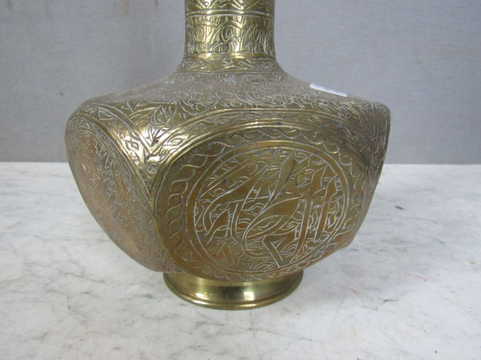 Orientalische Vase 19. Jhdt. Messing - Bild 4 aus 8