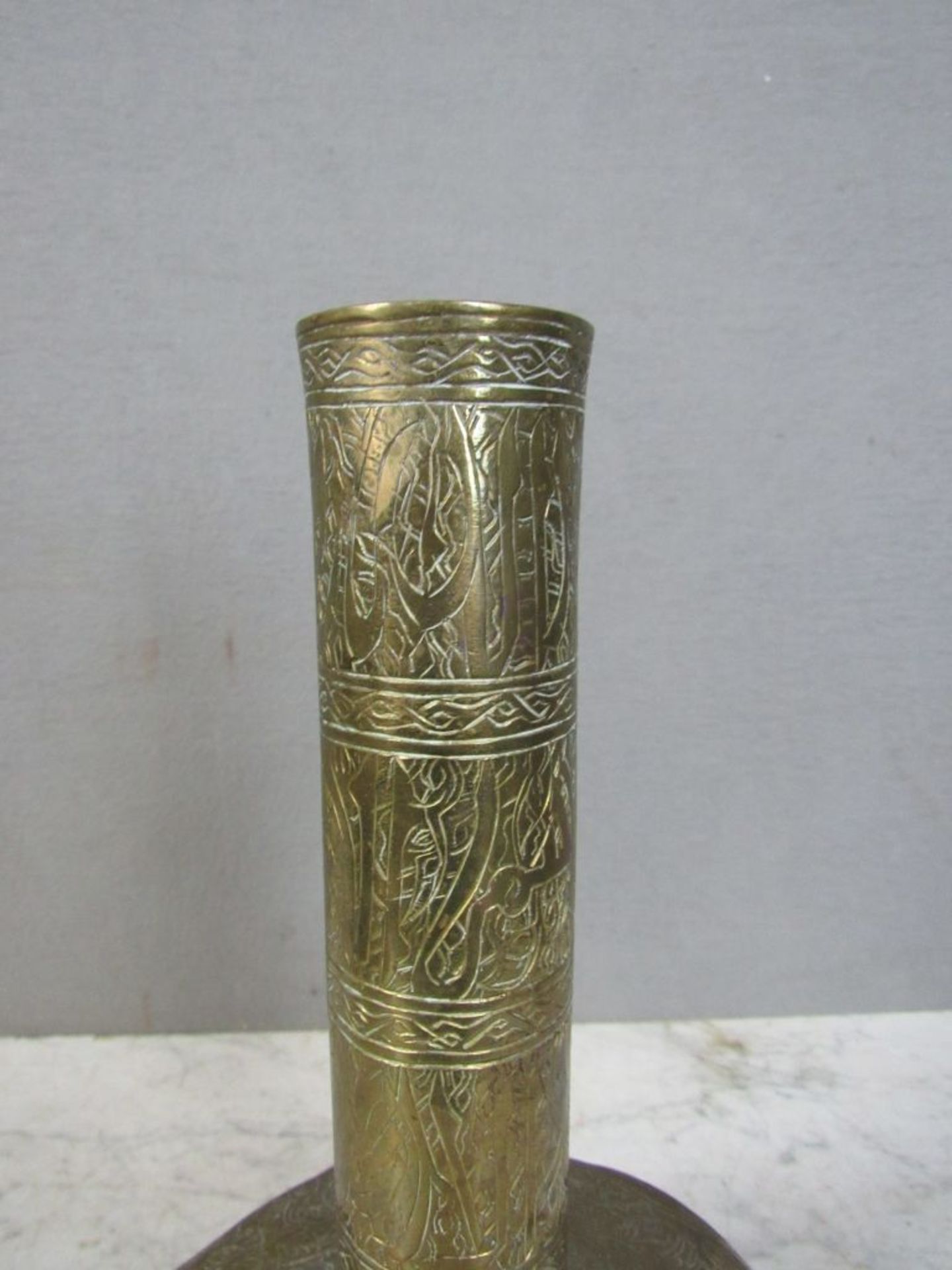 Orientalische Vase 19. Jhdt. Messing - Bild 3 aus 8