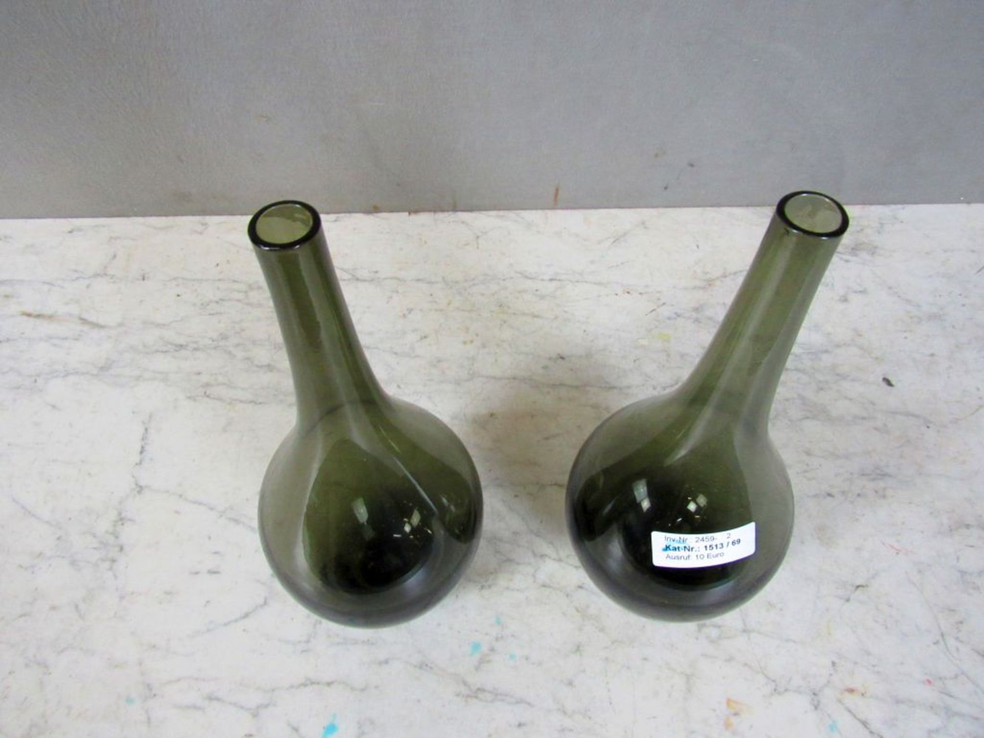 2 Vintage Keulenvasen rauchglas - Image 2 of 8