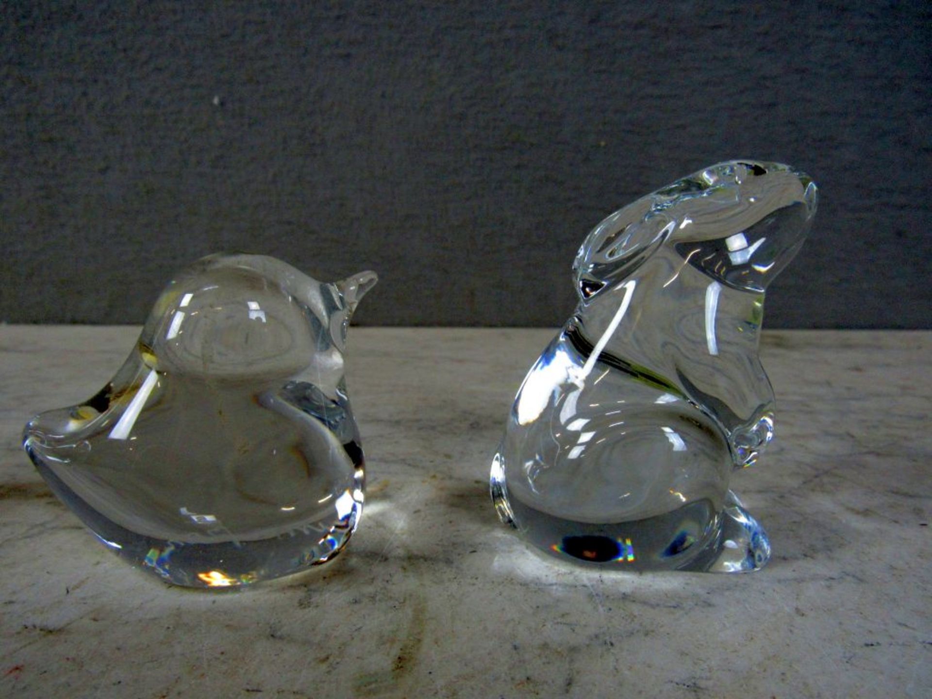 Drei Teile Glas Darstellung Tiere 2x - Image 4 of 9