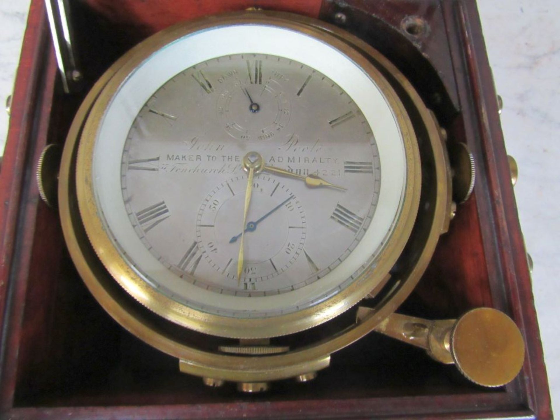 Antike Uhr Chronometer Marine auf - Image 3 of 10