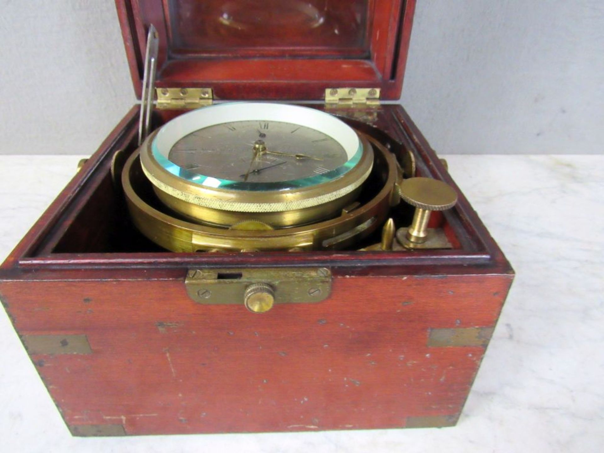 Antike Uhr Chronometer Marine auf - Image 6 of 10