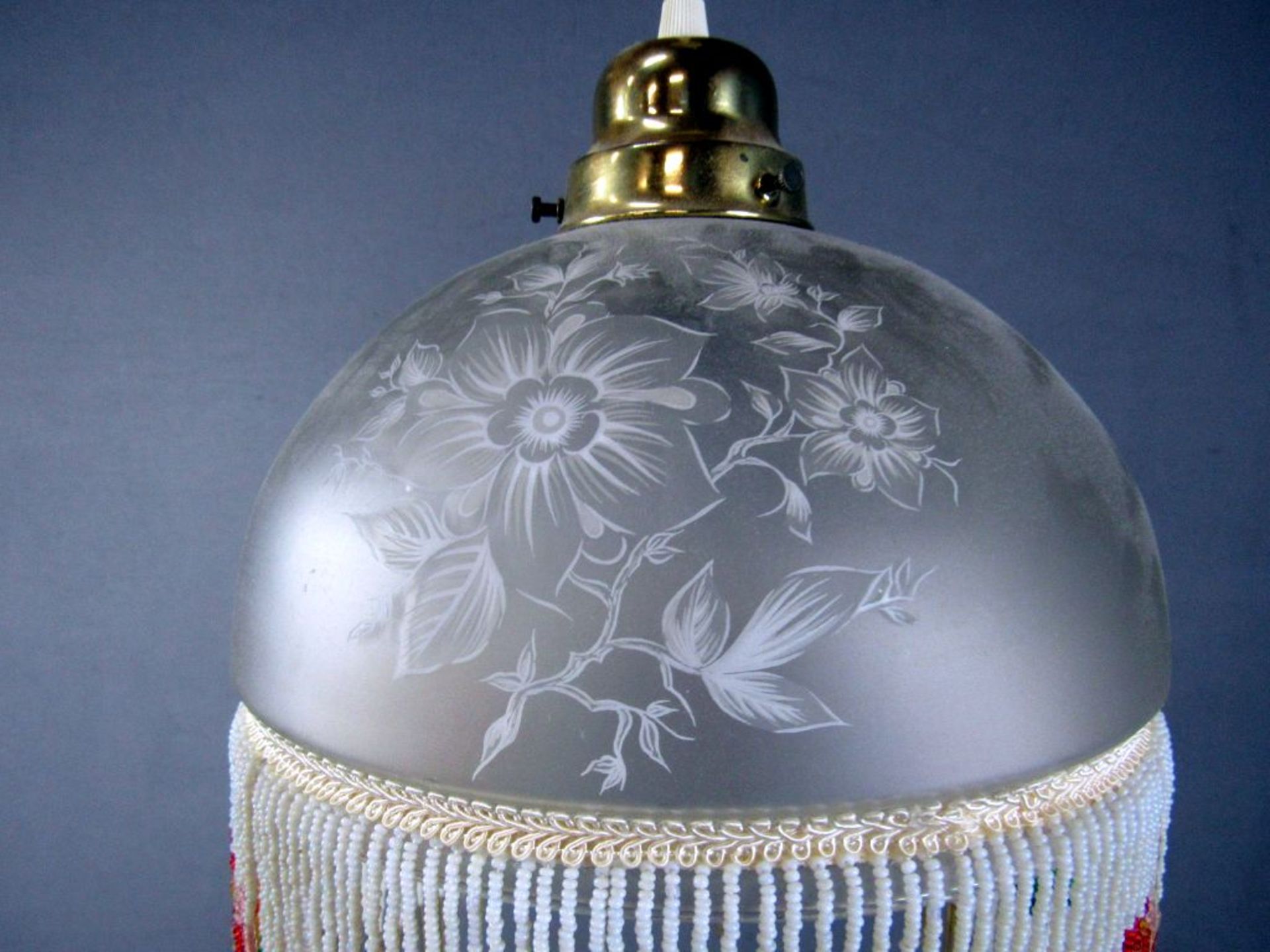 Deckenlampe Glas mit Perlbehang 24 cm - Image 3 of 8