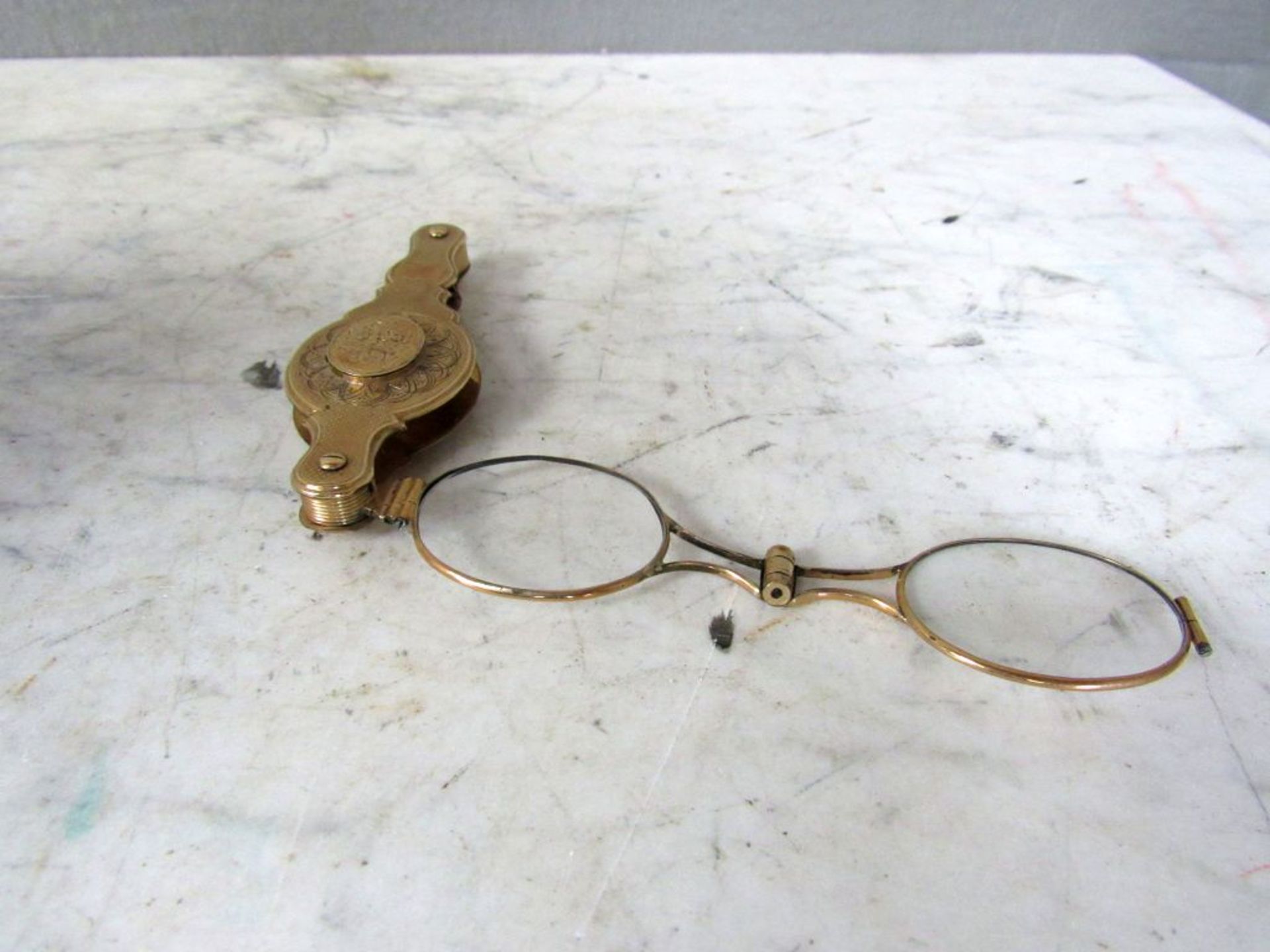 Drei antike Brillen klappbar - Image 8 of 10