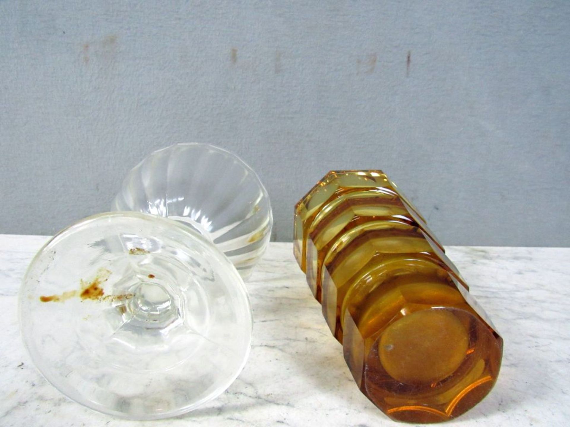 GroÃŸe schwere Glasvase honigfarbend - Image 8 of 8