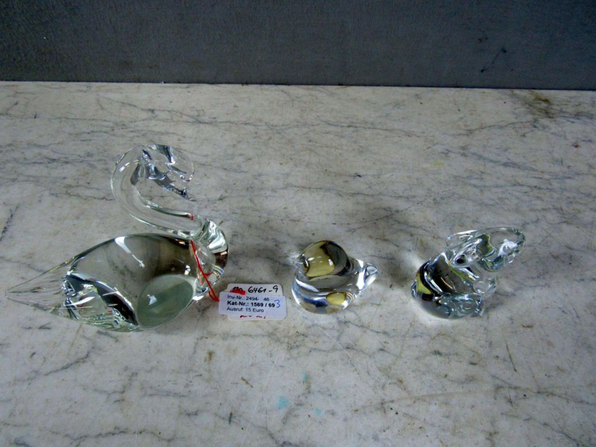 Drei Teile Glas Darstellung Tiere 2x - Image 2 of 9
