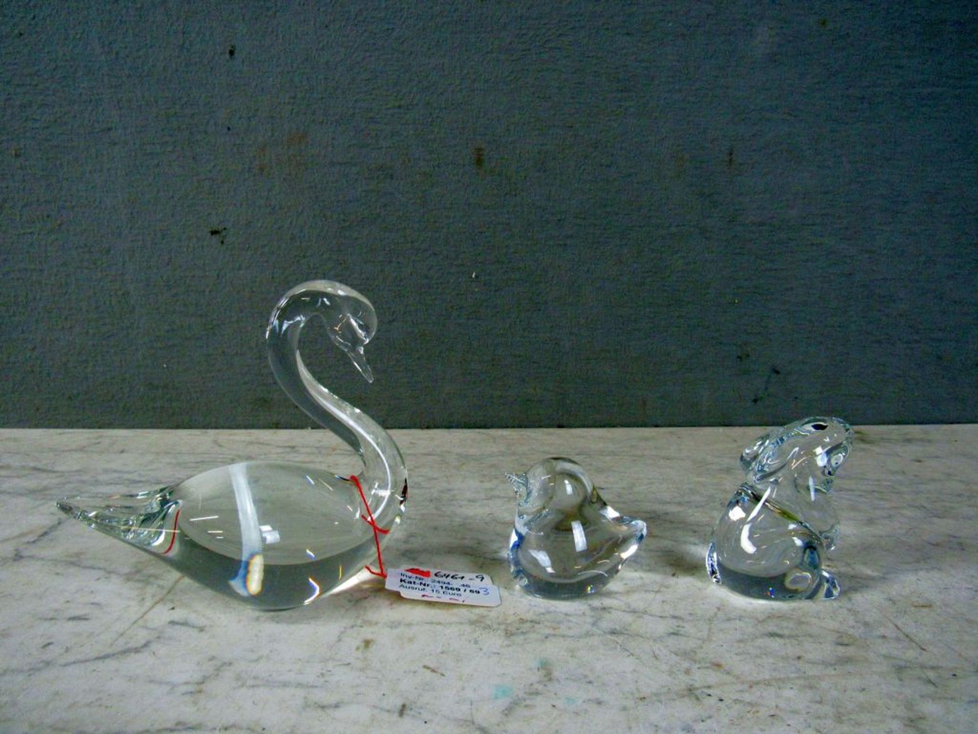 Drei Teile Glas Darstellung Tiere 2x